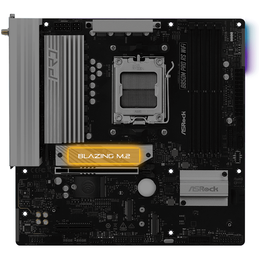 ASRock B850M PRO RS WIFI AM5 Micro ATX Motherboard - Newegg.com